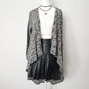 Fairy Grunge Knit Cardigan Small Whimsigoth‎ Lagenlook Open Front Black White